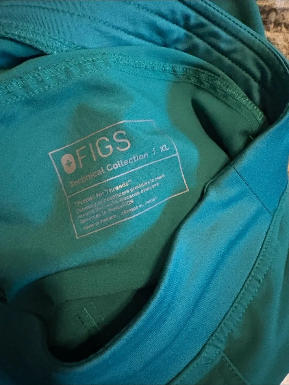 FIGS Technical Collection Scrub Pants XL Green Drawstring Medical Uniform (0606)